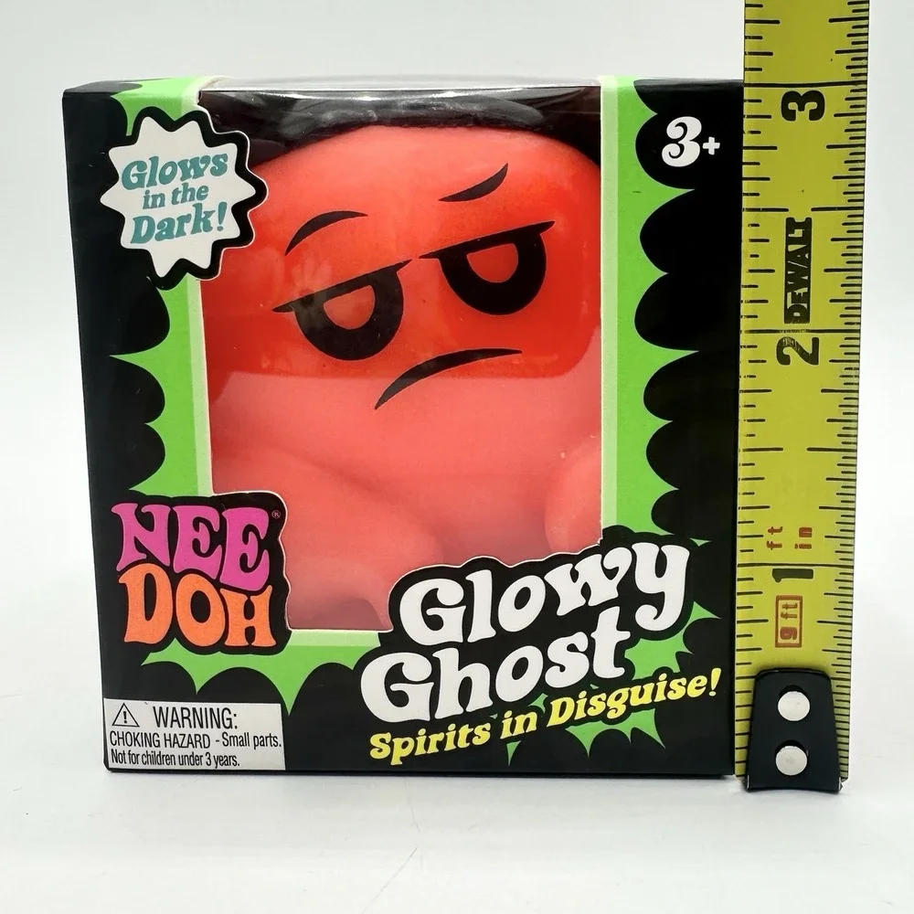 New Sealed NeeDoh Glowy Ghost Orange Halloween Glow In The Dark Schylling